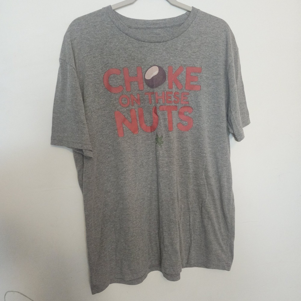 OSU Choke on These Nuts Buckeye Mistakes On The Lake Graphic‎ Tshirt XL Gray